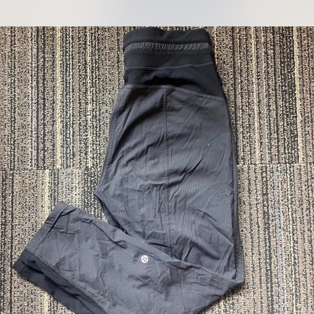 lululemon athletica Black Ribbed Track Joggers